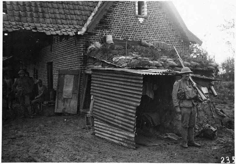 1917.10, Cantonnement des troupes de soutien, dans le secteur de Fauquissart