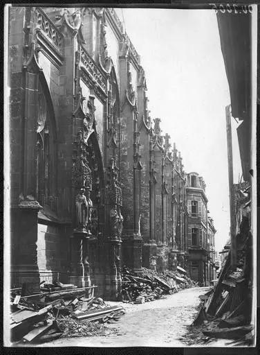 1918.09.14, Eglise Saint-Germain, Partie endommagée par le bombardement