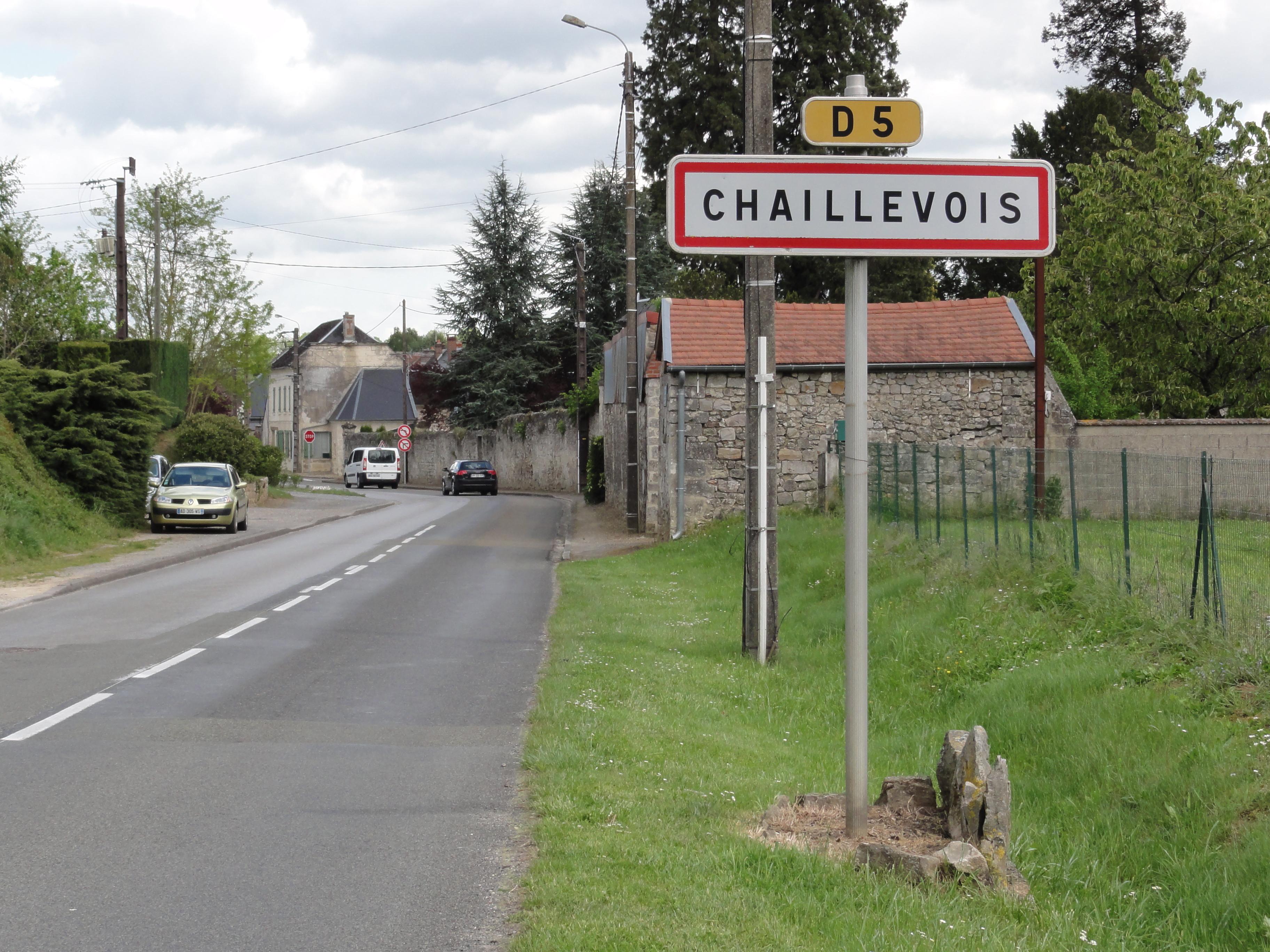 Chaillevois (Aisne) city limit sign